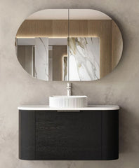 Bondi Black Oak Vanity - Cabinet Only