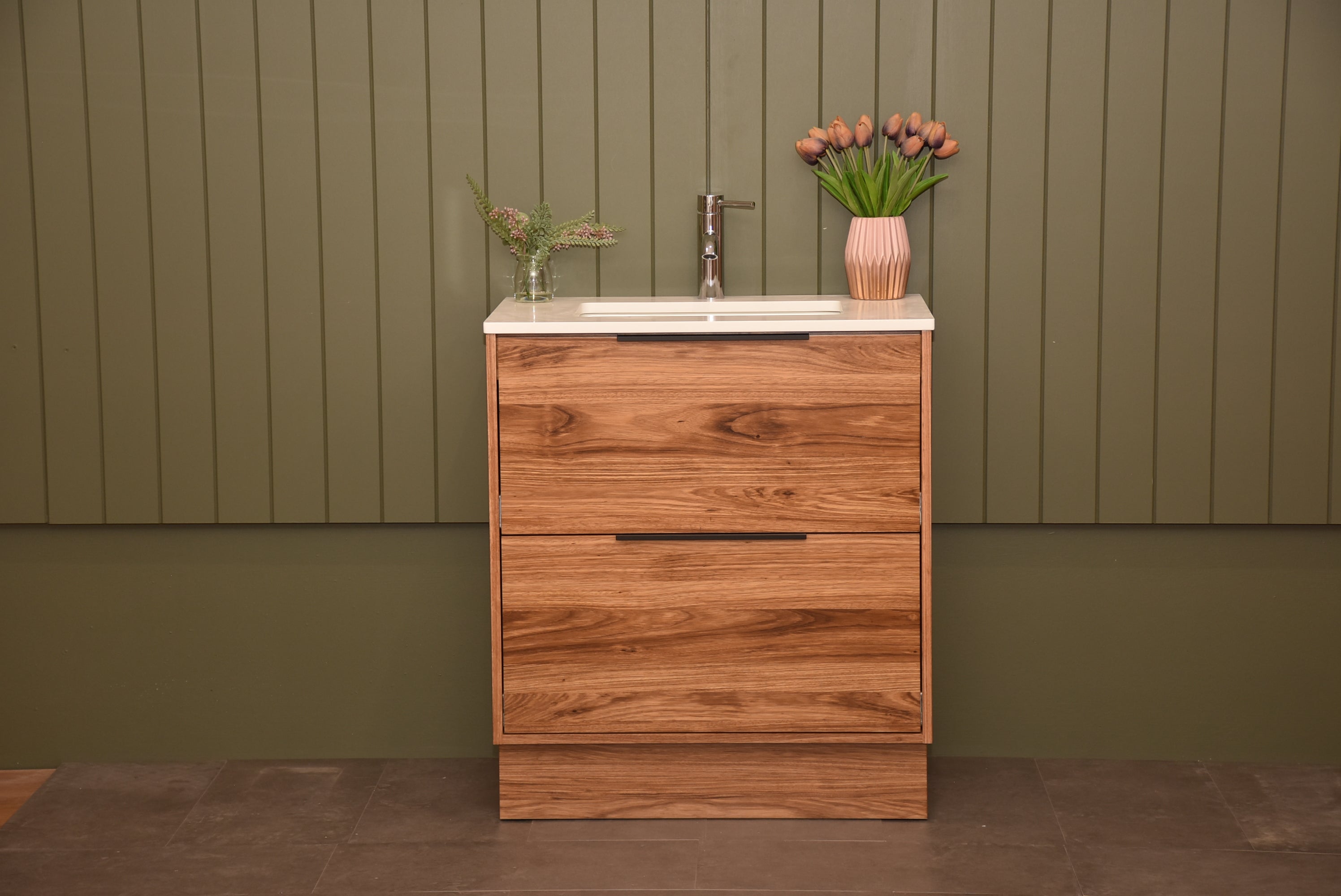 Oxford 750 African Teak Timber Vaneer FREESTANDING Vanity