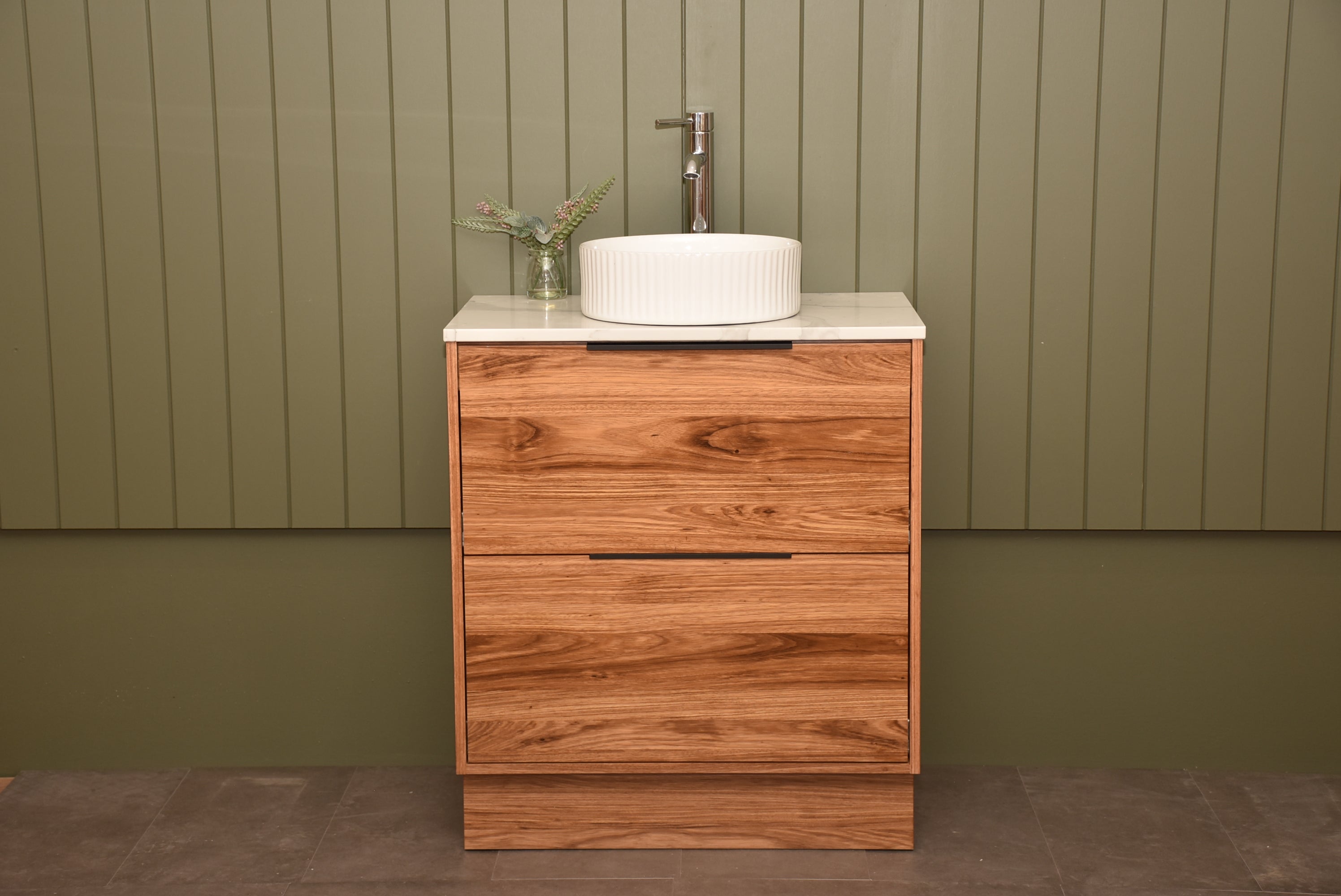 Oxford 750 African Teak Timber Vaneer FREESTANDING Vanity