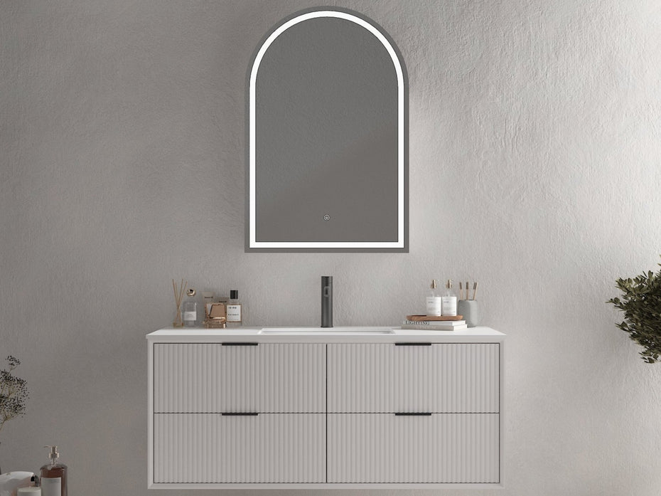 Ariana Wall Hung 1500mm Double Basin Fluted Style Bathroom Vanity