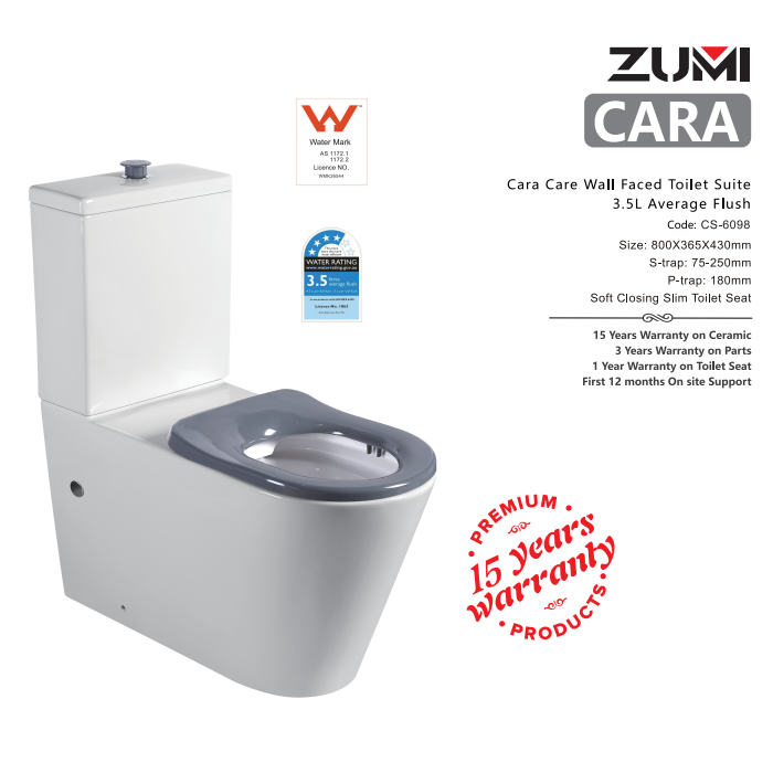 Cara Care Wall faced Rimless Toilet Suite