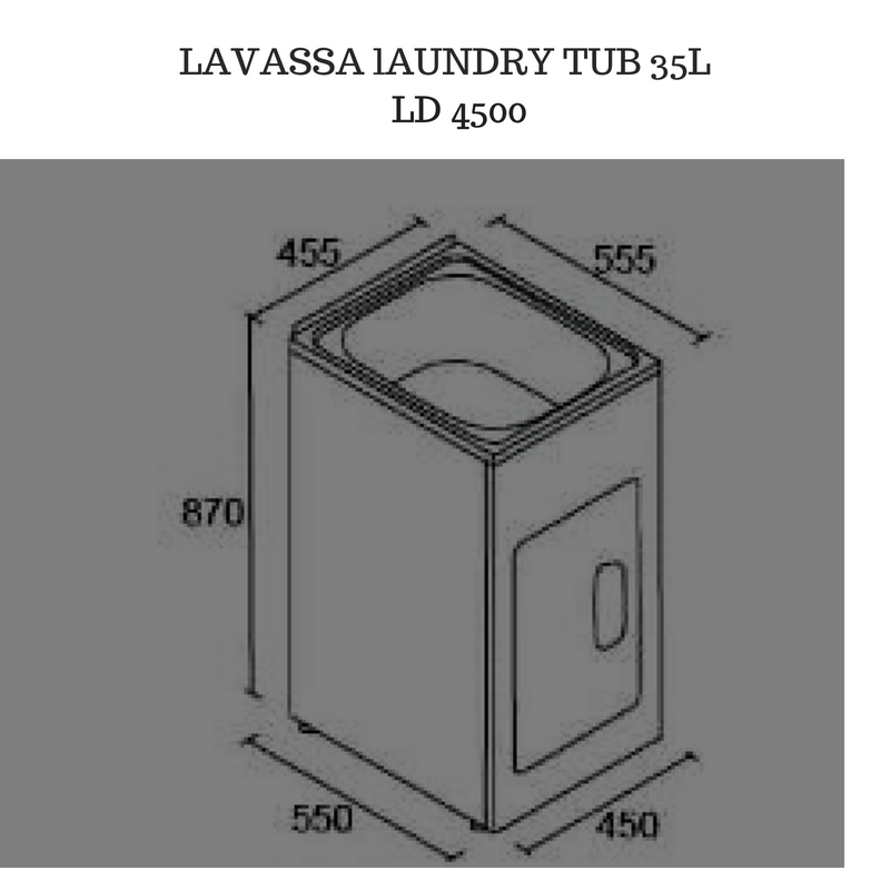 LD4500A Lavassa Laundry Trough& Cabinet 35L