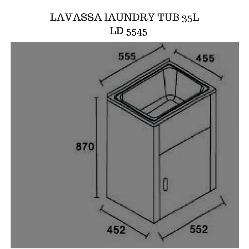 D5545 Lavassa Laundry Trough & Cabinet 35L