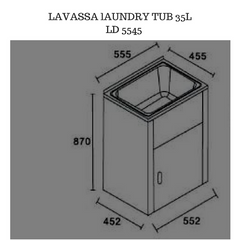 D5545 Lavassa Laundry Trough & Cabinet 35L