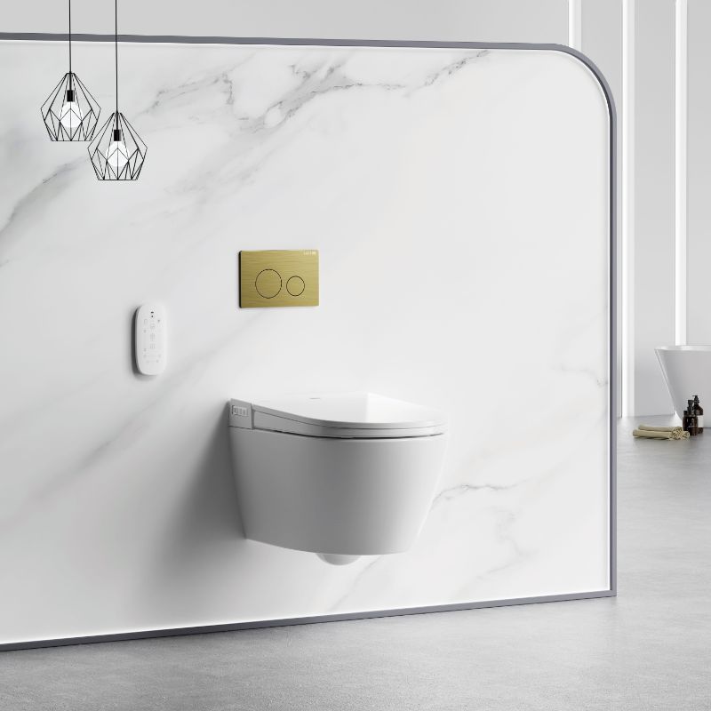 AULIC Sesto Wall Hung Rimless Smart Toilet with flush plate