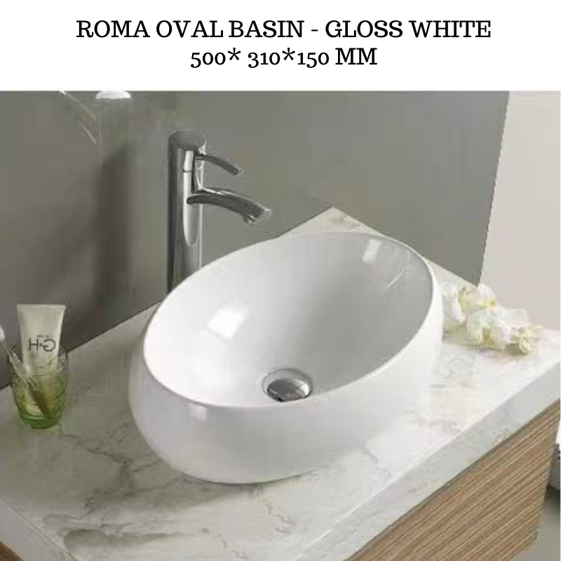 Roma Oval Basin Gloss white