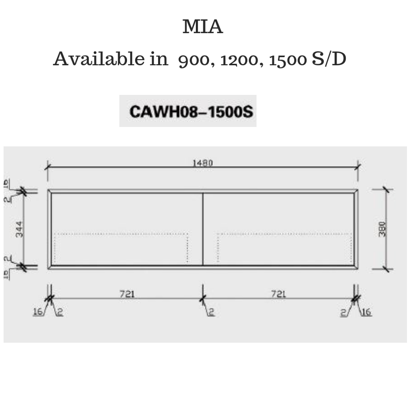 MIA 1500mm Oak timber look Wall Hung Vanity