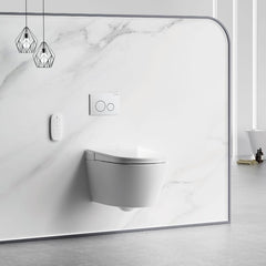 AULIC Sesto Wall Hung Rimless Smart Toilet with flush plate