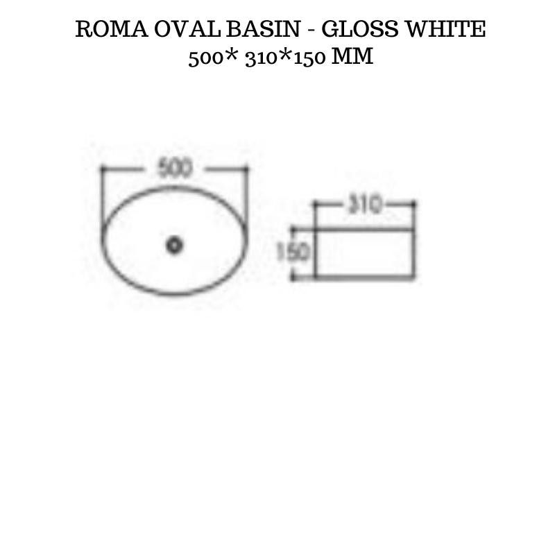 Roma Oval Basin Gloss white